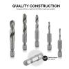 imageNEIKO 10059A Combination Drill and Tap Bit Set with Quick Change Adapter 13 Piece SAE 632NC to 1420NC and Metric Drill Bit Set M3 to M10 Metric Tap SetStubby