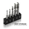 imageNEIKO 10059A Combination Drill and Tap Bit Set with Quick Change Adapter 13 Piece SAE 632NC to 1420NC and Metric Drill Bit Set M3 to M10 Metric Tap SetStubby