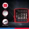 imageNEIKO 10059A Combination Drill and Tap Bit Set with Quick Change Adapter 13 Piece SAE 632NC to 1420NC and Metric Drill Bit Set M3 to M10 Metric Tap SetCombo Drill Tap