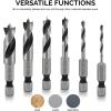 imageNEIKO 10059A Combination Drill and Tap Bit Set with Quick Change Adapter 13 Piece SAE 632NC to 1420NC and Metric Drill Bit Set M3 to M10 Metric Tap SetStubby