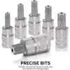 imageNEIKO 10071A 13Piece Torx Bit Socket Set S2 and CrV Steel 14Inch 38Inch and 12Inch Drive 2mm to 14mm Torx Bit Set Torque Bit Set Torx Socket SetTP Torx