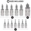 imageNEIKO 10071A 13Piece Torx Bit Socket Set S2 and CrV Steel 14Inch 38Inch and 12Inch Drive 2mm to 14mm Torx Bit Set Torque Bit Set Torx Socket SetTP Torx