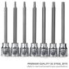 imageNEIKO 10071A 13Piece Torx Bit Socket Set S2 and CrV Steel 14Inch 38Inch and 12Inch Drive 2mm to 14mm Torx Bit Set Torque Bit Set Torx Socket SetTP Torx