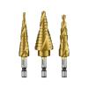 imageNEIKO 10194A Titanium Step Drill Bit HighSpeed AlloySteel Bit Hole Expander for Wood and Metal 10 Step Sizes from 14 Inch to 1 38 InchesSpiral