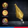 imageNEIKO 10194A Titanium Step Drill Bit HighSpeed AlloySteel Bit Hole Expander for Wood and Metal 10 Step Sizes from 14 Inch to 1 38 InchesSpiral