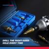 imageNEIKO 10194A Titanium Step Drill Bit HighSpeed AlloySteel Bit Hole Expander for Wood and Metal 10 Step Sizes from 14 Inch to 1 38 InchesSpiral
