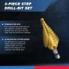 imageNEIKO 10194A Titanium Step Drill Bit HighSpeed AlloySteel Bit Hole Expander for Wood and Metal 10 Step Sizes from 14 Inch to 1 38 InchesSpiral
