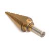imageNEIKO 10194A Titanium Step Drill Bit HighSpeed AlloySteel Bit Hole Expander for Wood and Metal 10 Step Sizes from 14 Inch to 1 38 InchesStraight