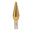imageNEIKO 10194A Titanium Step Drill Bit HighSpeed AlloySteel Bit Hole Expander for Wood and Metal 10 Step Sizes from 14 Inch to 1 38 InchesStraight