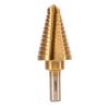 imageNEIKO 10194A Titanium Step Drill Bit HighSpeed AlloySteel Bit Hole Expander for Wood and Metal 10 Step Sizes from 14 Inch to 1 38 InchesStraight