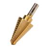 imageNEIKO 10194A Titanium Step Drill Bit HighSpeed AlloySteel Bit Hole Expander for Wood and Metal 10 Step Sizes from 14 Inch to 1 38 InchesStraight