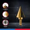 imageNEIKO 10194A Titanium Step Drill Bit HighSpeed AlloySteel Bit Hole Expander for Wood and Metal 10 Step Sizes from 14 Inch to 1 38 InchesStraight