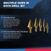 imageNEIKO 10194A Titanium Step Drill Bit HighSpeed AlloySteel Bit Hole Expander for Wood and Metal 10 Step Sizes from 14 Inch to 1 38 InchesStraight