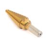 imageNEIKO 10194A Titanium Step Drill Bit HighSpeed AlloySteel Bit Hole Expander for Wood and Metal 10 Step Sizes from 14 Inch to 1 38 InchesStraight