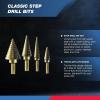 imageNEIKO 10194A Titanium Step Drill Bit HighSpeed AlloySteel Bit Hole Expander for Wood and Metal 10 Step Sizes from 14 Inch to 1 38 InchesStraight