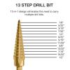 imageNEIKO 10194A Titanium Step Drill Bit HighSpeed AlloySteel Bit Hole Expander for Wood and Metal 10 Step Sizes from 14 Inch to 1 38 InchesStraight