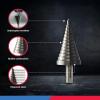 imageNEIKO 10194A Titanium Step Drill Bit HighSpeed AlloySteel Bit Hole Expander for Wood and Metal 10 Step Sizes from 14 Inch to 1 38 InchesStraight