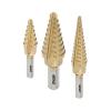 imageNEIKO 10194A Titanium Step Drill Bit HighSpeed AlloySteel Bit Hole Expander for Wood and Metal 10 Step Sizes from 14 Inch to 1 38 InchesStraight