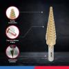 imageNEIKO 10194A Titanium Step Drill Bit HighSpeed AlloySteel Bit Hole Expander for Wood and Metal 10 Step Sizes from 14 Inch to 1 38 InchesStraight