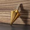 imageNEIKO 10194A Titanium Step Drill Bit HighSpeed AlloySteel Bit Hole Expander for Wood and Metal 10 Step Sizes from 14 Inch to 1 38 InchesStraight