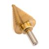 imageNEIKO 10194A Titanium Step Drill Bit HighSpeed AlloySteel Bit Hole Expander for Wood and Metal 10 Step Sizes from 14 Inch to 1 38 InchesStraight