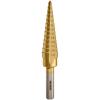 imageNEIKO 10194A Titanium Step Drill Bit HighSpeed AlloySteel Bit Hole Expander for Wood and Metal 10 Step Sizes from 14 Inch to 1 38 InchesStraight