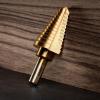 imageNEIKO 10194A Titanium Step Drill Bit HighSpeed AlloySteel Bit Hole Expander for Wood and Metal 10 Step Sizes from 14 Inch to 1 38 InchesStraight