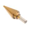 imageNEIKO 10194A Titanium Step Drill Bit HighSpeed AlloySteel Bit Hole Expander for Wood and Metal 10 Step Sizes from 14 Inch to 1 38 InchesStraight