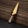 imageNEIKO 10194A Titanium Step Drill Bit HighSpeed AlloySteel Bit Hole Expander for Wood and Metal 10 Step Sizes from 14 Inch to 1 38 InchesStraight