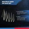 imageNEIKO 10194A Titanium Step Drill Bit HighSpeed AlloySteel Bit Hole Expander for Wood and Metal 10 Step Sizes from 14 Inch to 1 38 InchesStraight