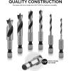imageNEIKO 10235B 1316 Drill Bit for Metal 12 Shank Silver and Deming 135 Split Point High Speed Steel Drilling Bit for Metals Wood Plastics Composite MaterialsStubby