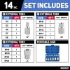 imageNeiko 02473A External Torx Plus Socket Set10 Piece  14Inch EP6  EP8 38Inch EP10  EP16 12Inch Square Drive EP18 and EP24  CRV SteelETorx