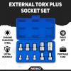 imageNeiko 02473A External Torx Plus Socket Set10 Piece  14Inch EP6  EP8 38Inch EP10  EP16 12Inch Square Drive EP18 and EP24  CRV SteelETorx Plus