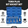 imageNeiko 02473A External Torx Plus Socket Set10 Piece  14Inch EP6  EP8 38Inch EP10  EP16 12Inch Square Drive EP18 and EP24  CRV SteelTorx Plus