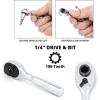 imageNeiko 03002A Stubby Ratchet 14 Inch Ratchet Wrench and Bit Driver 108Tooth Reversible Ratchet 33 Degree Mini 14 Ratchet Drive Oval Head Wrench CRV Steel Quarter Inch Small Ratchet Wrench14 Drive