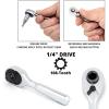 imageNeiko 03002A Stubby Ratchet 14 Inch Ratchet Wrench and Bit Driver 108Tooth Reversible Ratchet 33 Degree Mini 14 Ratchet Drive Oval Head Wrench CRV Steel Quarter Inch Small Ratchet Wrench14 Drive
