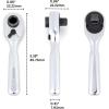 imageNeiko 03002A Stubby Ratchet 14 Inch Ratchet Wrench and Bit Driver 108Tooth Reversible Ratchet 33 Degree Mini 14 Ratchet Drive Oval Head Wrench CRV Steel Quarter Inch Small Ratchet Wrench14 Drive