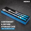 imageNeiko 03002A Stubby Ratchet 14 Inch Ratchet Wrench and Bit Driver 108Tooth Reversible Ratchet 33 Degree Mini 14 Ratchet Drive Oval Head Wrench CRV Steel Quarter Inch Small Ratchet Wrench14  38  12 Drives