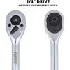 imageNeiko 03002A Stubby Ratchet 14 Inch Ratchet Wrench and Bit Driver 108Tooth Reversible Ratchet 33 Degree Mini 14 Ratchet Drive Oval Head Wrench CRV Steel Quarter Inch Small Ratchet Wrench14 Drive
