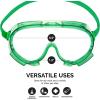 imageNeiko 53829A Protective Safety Goggles  Clear Polycarbonate Lens  Impact and Chemical Splash Resistant  Construction Lab Work Gun Shooting  Indirect Ventilation  ANSI Z871 green universalSafety Goggles
