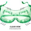 imageNeiko 53829A Protective Safety Goggles  Clear Polycarbonate Lens  Impact and Chemical Splash Resistant  Construction Lab Work Gun Shooting  Indirect Ventilation  ANSI Z871 green universalSafety Goggles