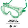 imageNeiko 53829A Protective Safety Goggles  Clear Polycarbonate Lens  Impact and Chemical Splash Resistant  Construction Lab Work Gun Shooting  Indirect Ventilation  ANSI Z871 green universalSafety Goggles