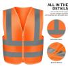 imageNeiko HighVisibility Safety Vest with Reflective Strips for Emergency Construction and Safety UseOrange