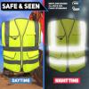 imageNeiko HighVisibility Safety Vest with Reflective Strips for Emergency Construction and Safety UseYellow