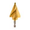 imageNEIKO 10194A Titanium Step Drill Bit HighSpeed AlloySteel Bit Hole Expander for Wood and Metal 10 Step Sizes from 14 Inch to 1 38 InchesSpiral