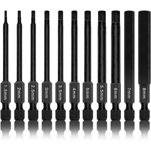 imageNEIKO 01149A Torx Head Drill Bit Set 11Piece Sizes TT6 to TT40  Tamperproof Magnetic Torx Bits  3 Quick Release Shanks  Premium S2 Steel  Compatible with Power Drills and Impact DriversHex Bit