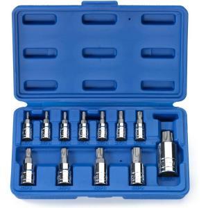 imageNeiko 02473A External Torx Plus Socket Set10 Piece  14Inch EP6  EP8 38Inch EP10  EP16 12Inch Square Drive EP18 and EP24  CRV SteelTP Torx Plus