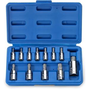 imageNeiko 02473A External Torx Plus Socket Set10 Piece  14Inch EP6  EP8 38Inch EP10  EP16 12Inch Square Drive EP18 and EP24  CRV SteelTorx Plus