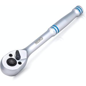 imageNeiko 03002A Stubby Ratchet 14 Inch Ratchet Wrench and Bit Driver 108Tooth Reversible Ratchet 33 Degree Mini 14 Ratchet Drive Oval Head Wrench CRV Steel Quarter Inch Small Ratchet Wrench38 Drive