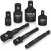 imageNEIKO 00258A 15 Long Impact Extension Set and Impact Socket Adapter Set 14quot 38 12 Drive Extensions and Socket Adapters 6 Pieces Total 3 Piece Each Chrome Vanadium CrV SteelReducer w Extension